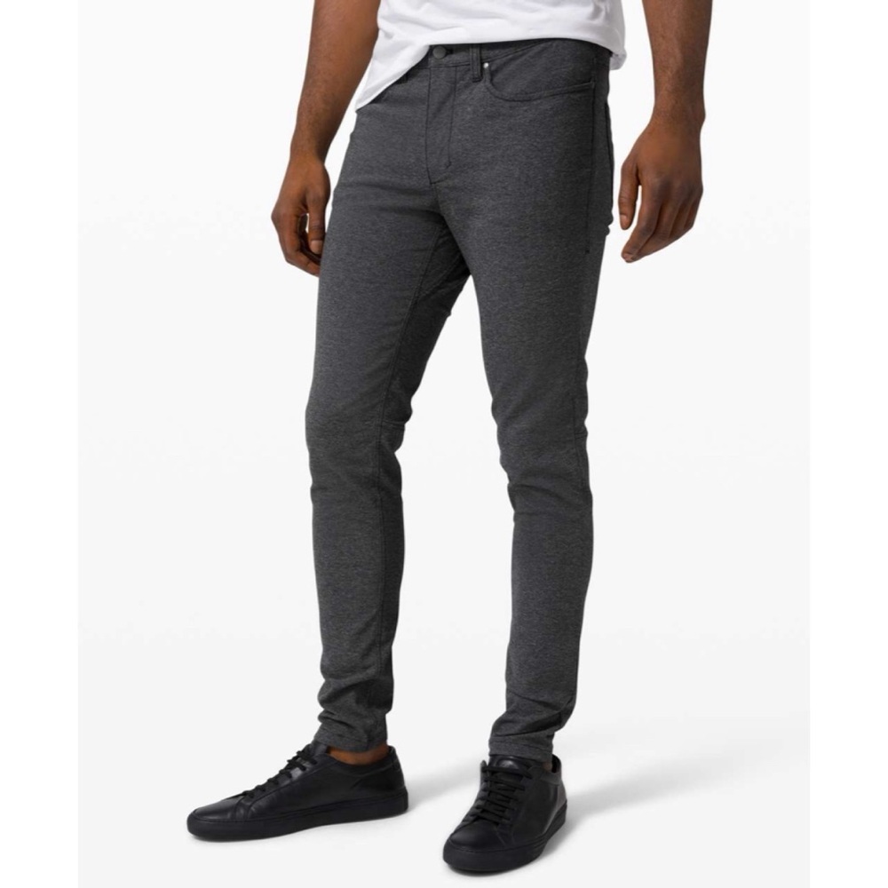 Lululemon ABC Pant Skinny Tech Canvas Heathered Black Size 28